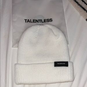 Talentless white core beanie